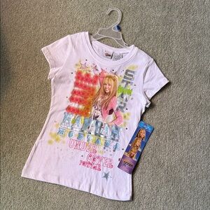 White Graphic Hannah Montana Kids T-Shirt